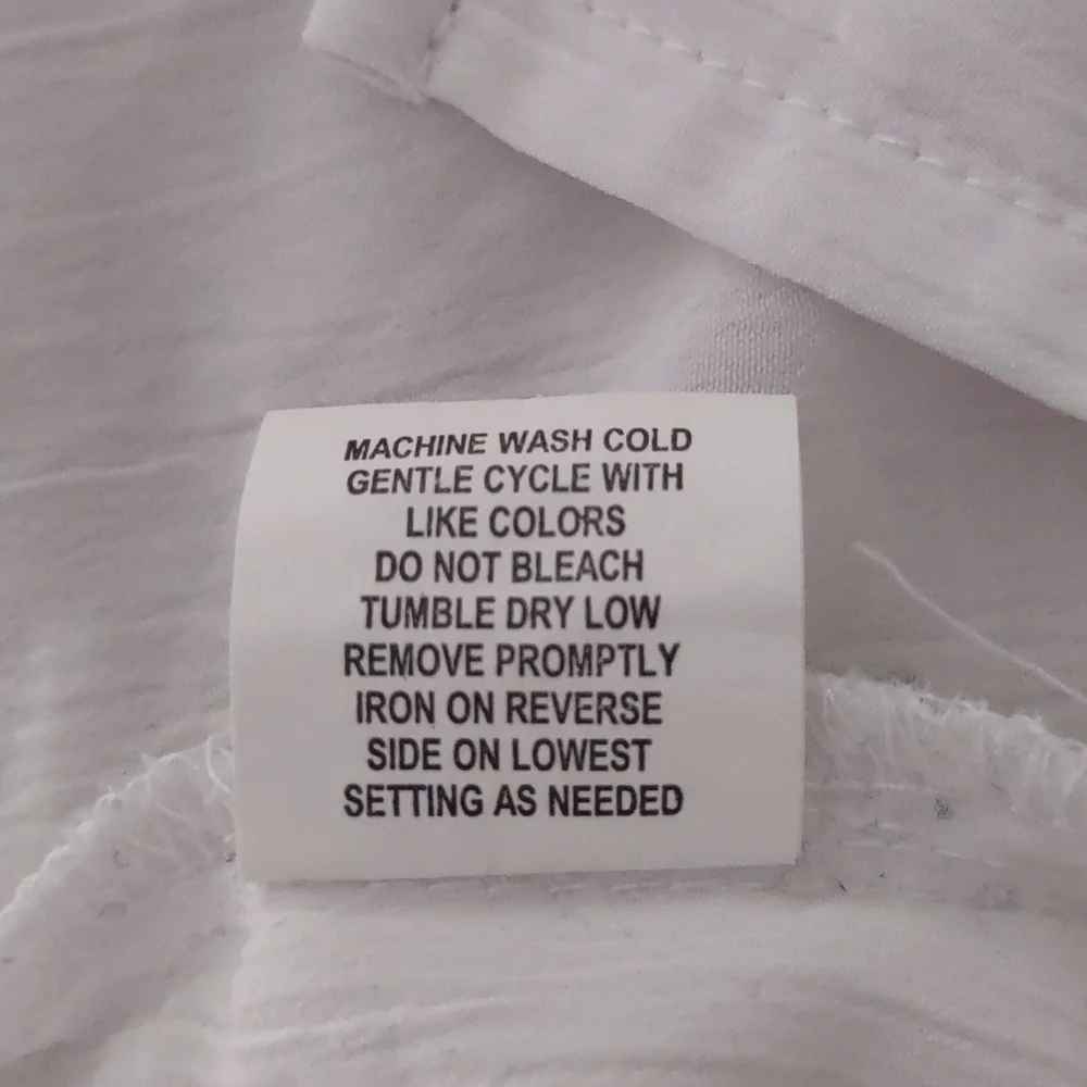 Notations White Collared Long Sleeve Tops Size L Roll Tab 100% Polyester - Picture 15 of 15